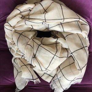 Rachel Palley Cream & Black Grid Scarf